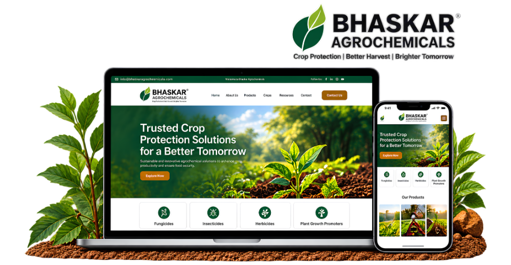 Bhaskar Agrochemicals website design and SEO project by Digital Lokh